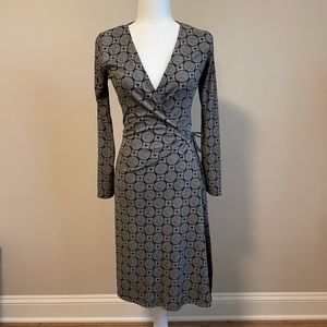 The Limited Tan and Black Wrap Dress